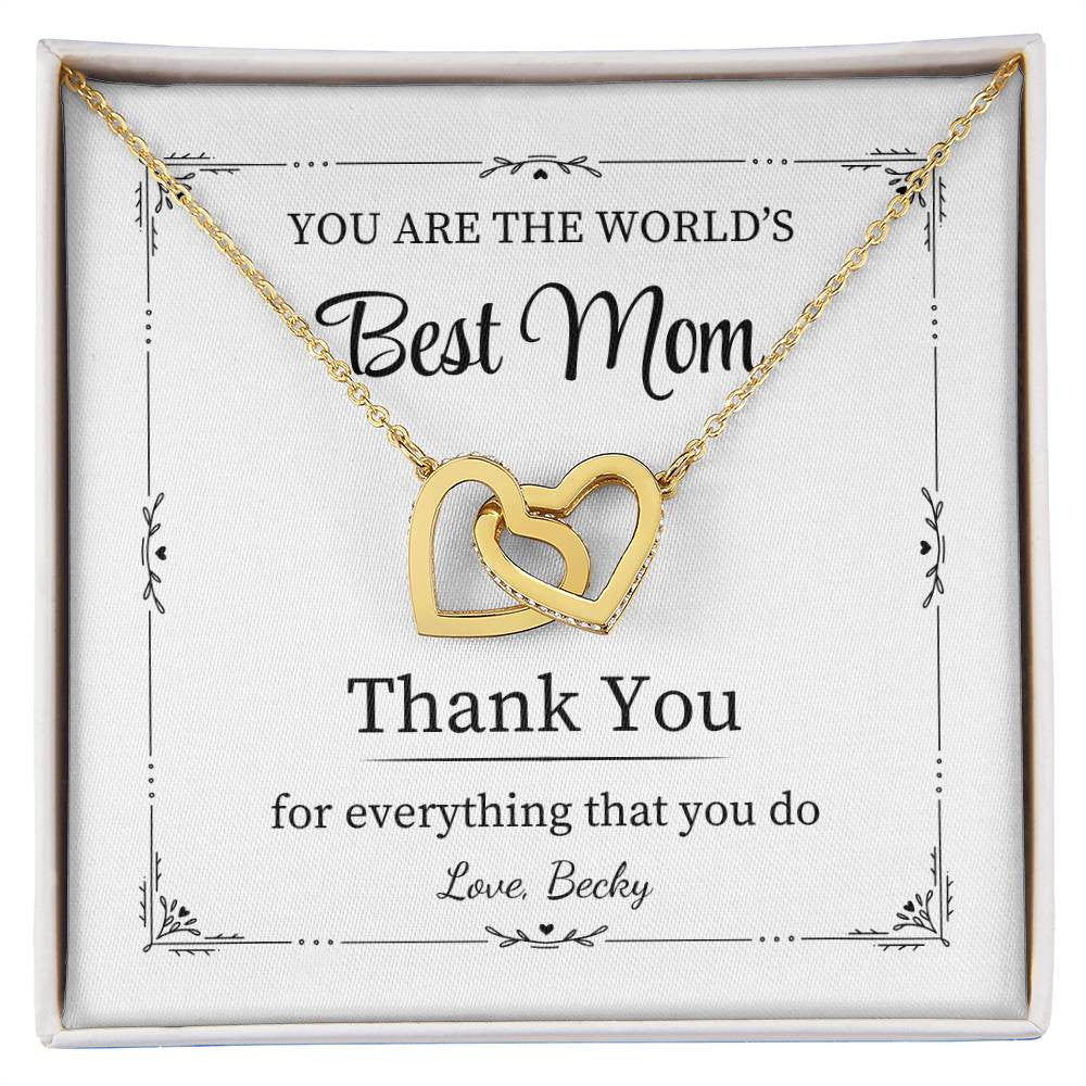 Interlocking Hearts Necklace – A Perfect Christmas Gift for Mom (Yellow & White Gold Options)