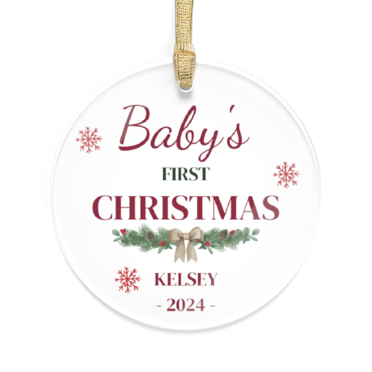 Baby's First Christmas Ornament – Personalized with Name for a Precious Keepsake