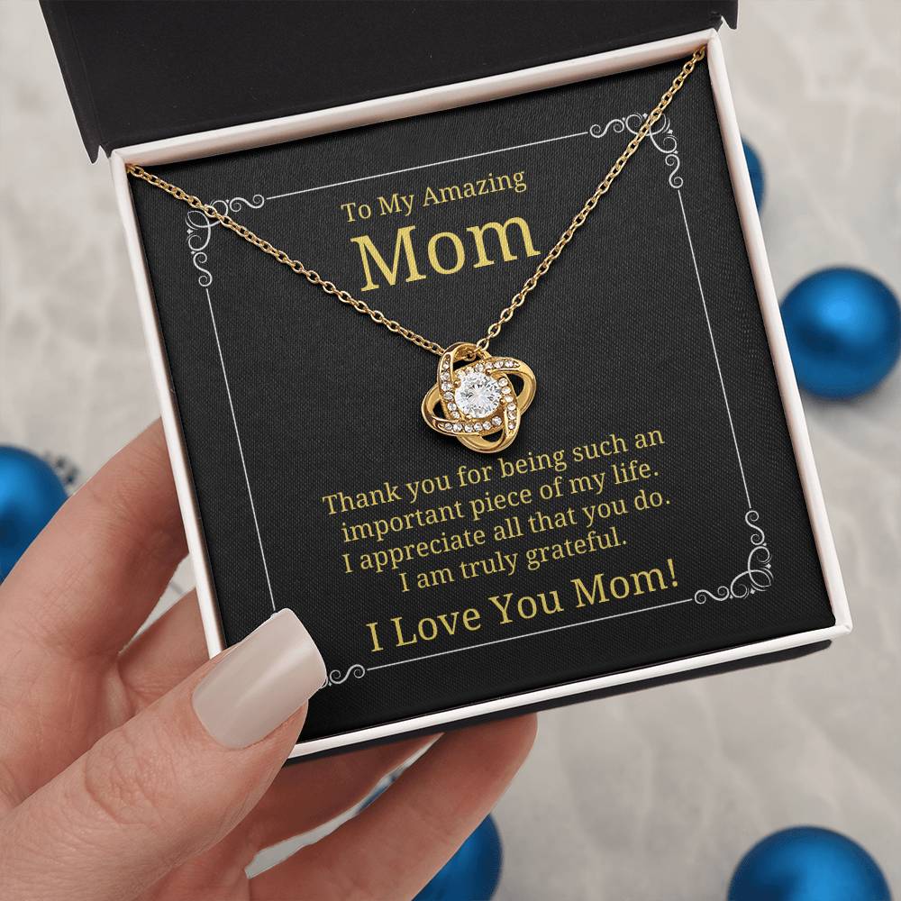 To My Amazing Mom - Thank You For Being Such an Important Piece of My Life - Mother's Day Necklace or Birthday Necklace