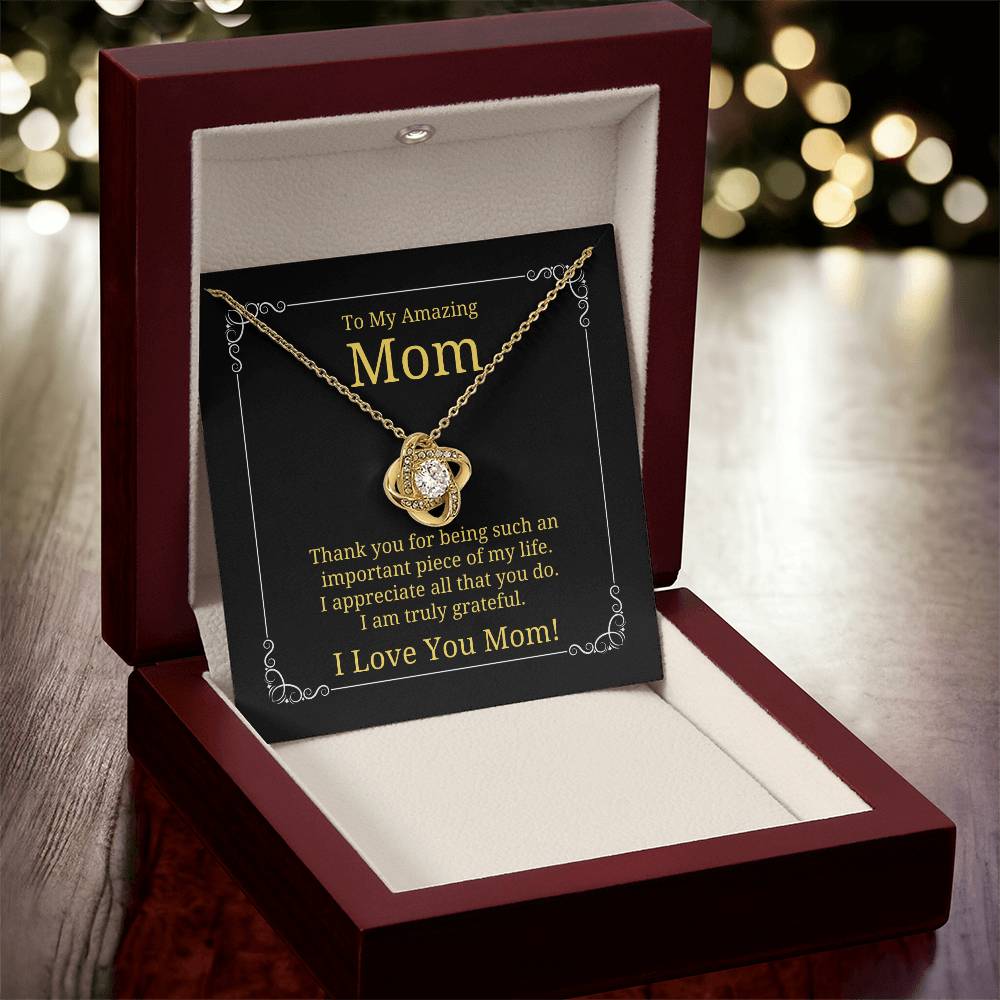 To My Amazing Mom - Thank You For Being Such an Important Piece of My Life - Mother's Day Necklace or Birthday Necklace