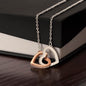 Interlocking Hearts Pendant Necklace For Daughter, Love Dad