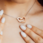 Interlocking Hearts Pendant Necklace For Daughter, Love Dad