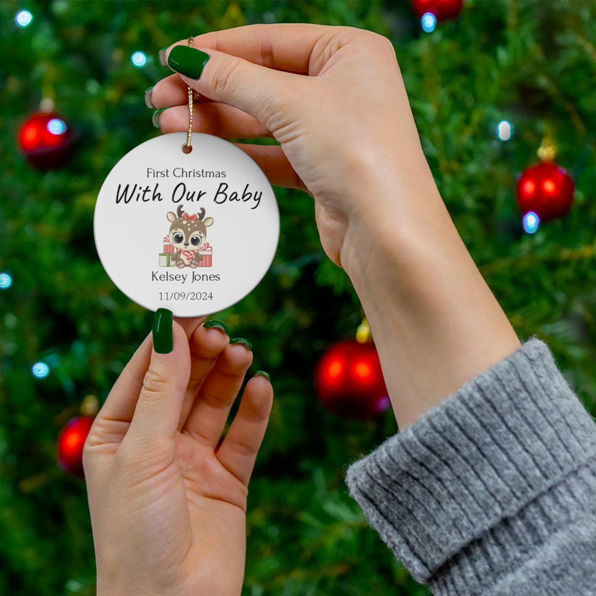 Baby's First Christmas – Personalized Ceramic Ornament for New Parents