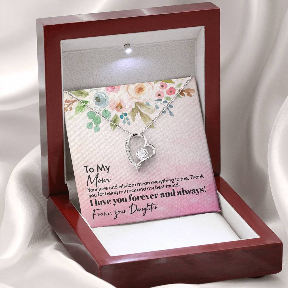 Your Love And Wisdom Mean Everything  Gift Necklace With Message Card - For Mom's Birthday or Any Occasion - From Daughter