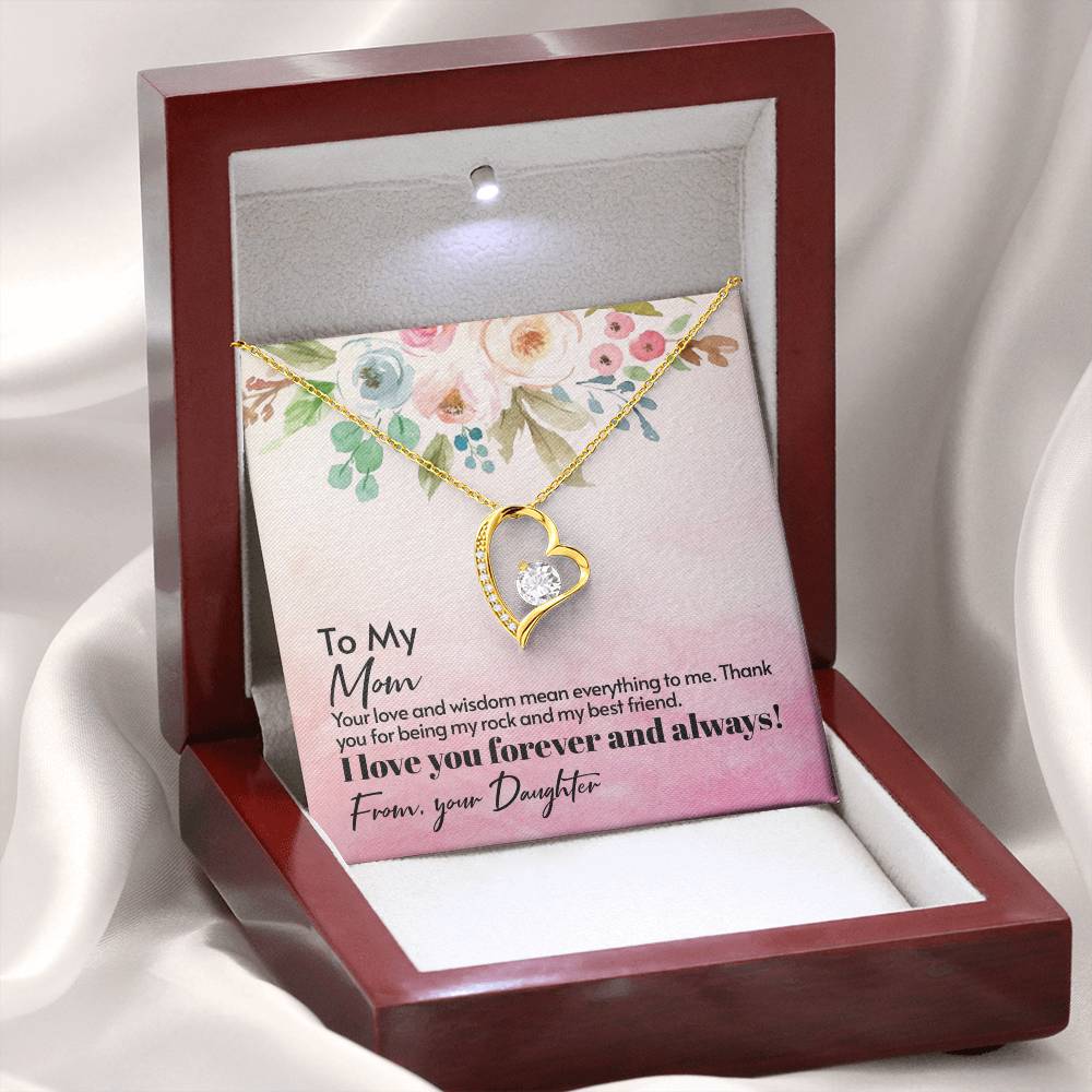 Your Love And Wisdom Mean Everything  Gift Necklace With Message Card - For Mom's Birthday or Any Occasion - From Daughter