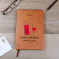 Personalized Lightweight Vegan Leather Wine & Journal Notebook, (Brown), 200 Lined Pages