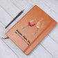 Personalized Lightweight Vegan Leather  Wine Journal Notebook, (Brown), 200 Lined Pages