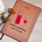 Personalized Lightweight Vegan Leather Wine & Journal Notebook, (Brown), 200 Lined Pages