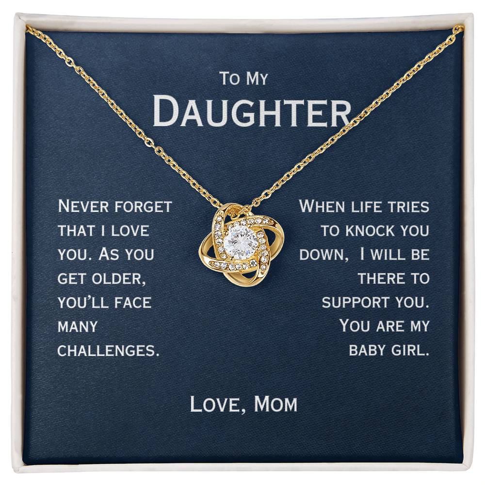 For Daughter, From Mom - Never Forget That I Love You - Necklace & Message Card