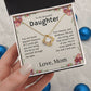 Love Knot Necklace With Message Card - To Daughter, From Mom - You Are Loved Beyond Measure