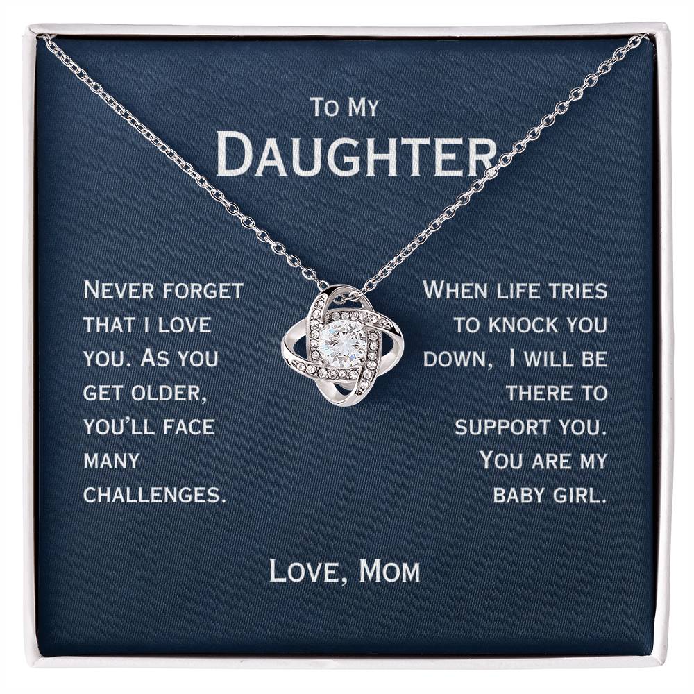 For Daughter, From Mom - Never Forget That I Love You - Necklace & Message Card