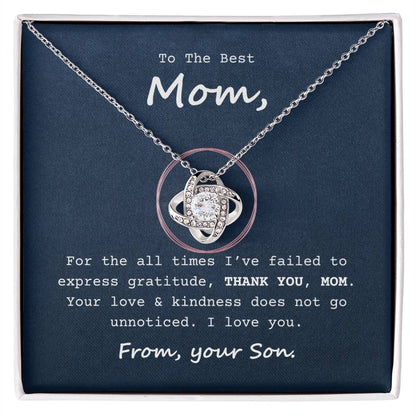 To My Mom  Necklace with Message Card - Your Love Does Not Go Unnoticed - Gift From Son