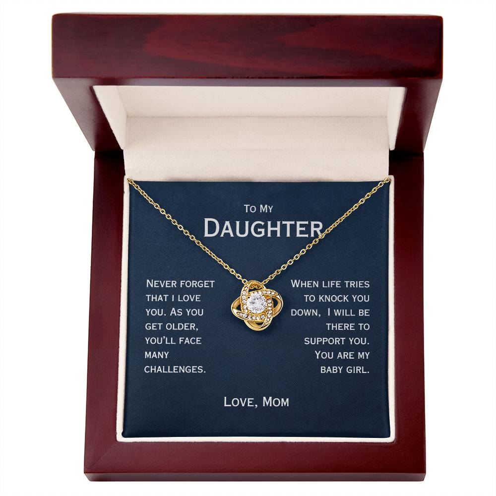 For Daughter, From Mom - Never Forget That I Love You - Necklace & Message Card