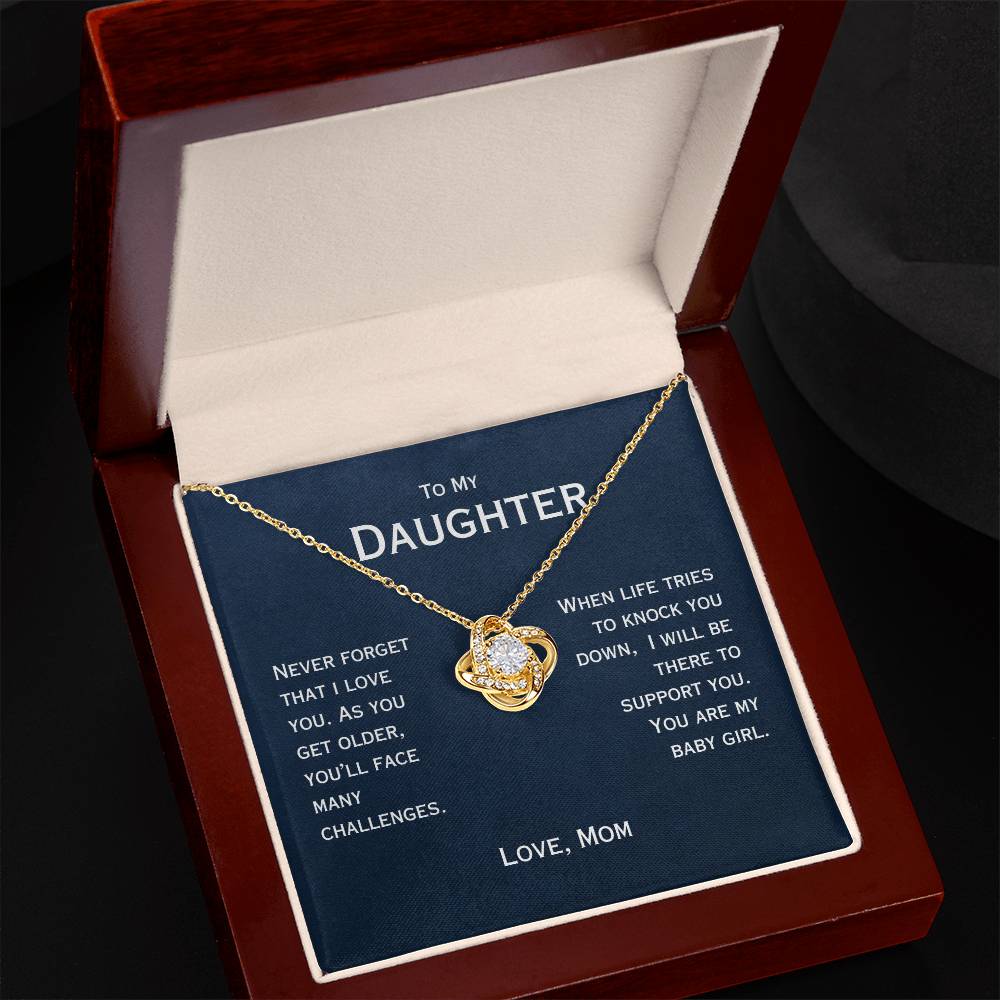 For Daughter, From Mom - Never Forget That I Love You - Necklace & Message Card