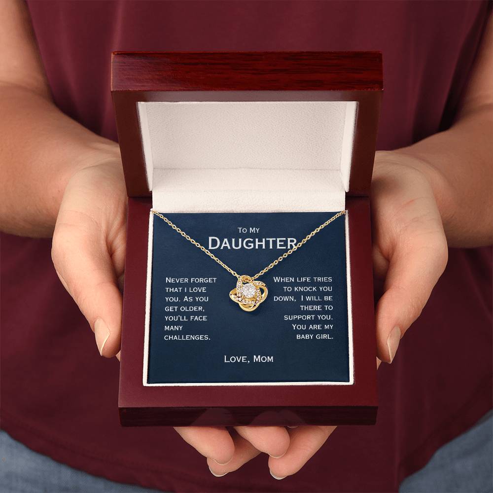 For Daughter, From Mom - Never Forget That I Love You - Necklace & Message Card