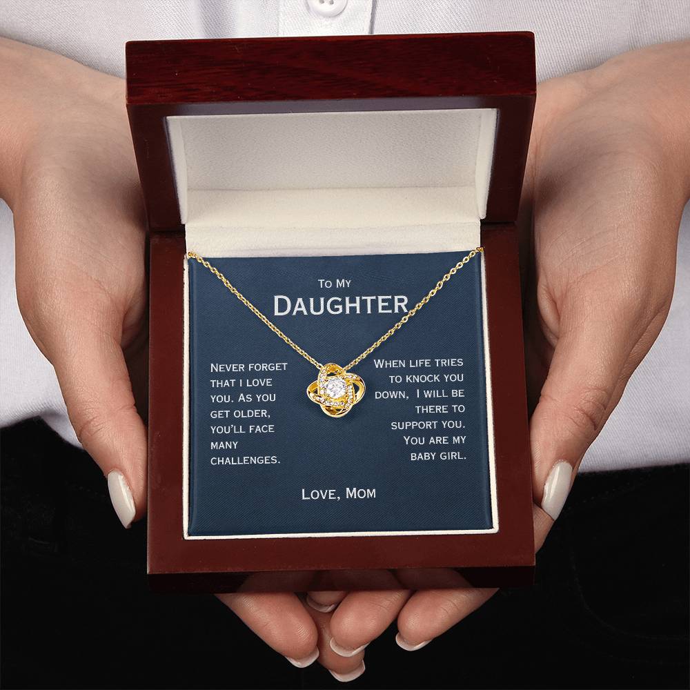 For Daughter, From Mom - Never Forget That I Love You - Necklace & Message Card