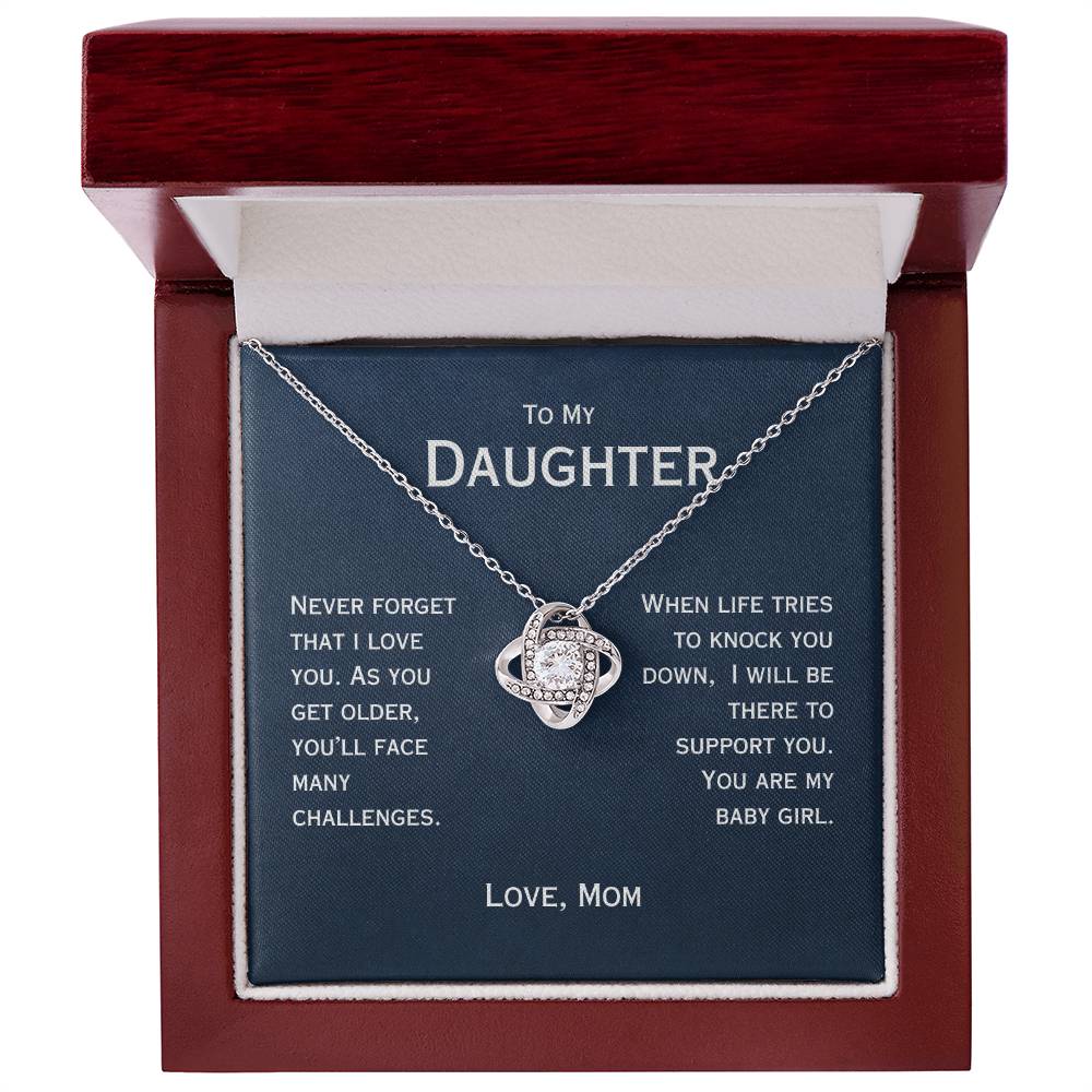 For Daughter, From Mom - Never Forget That I Love You - Necklace & Message Card