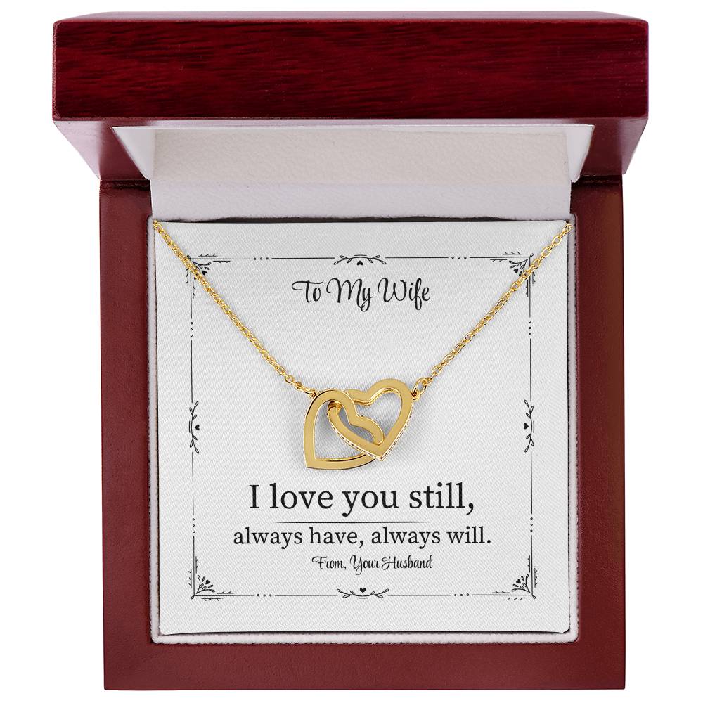 Eternal Love Interlocking Hearts Necklace – A Symbol of Unbreakable Bond (Yellow & White Gold Options)