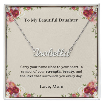 Personalized Name Necklace With Message Card