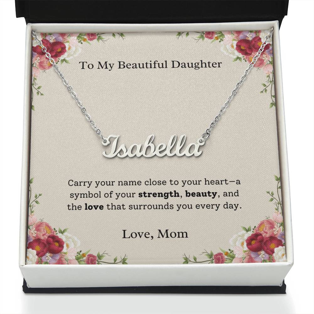 Personalized Name Necklace With Message Card