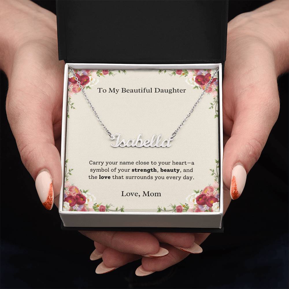 Personalized Name Necklace With Message Card