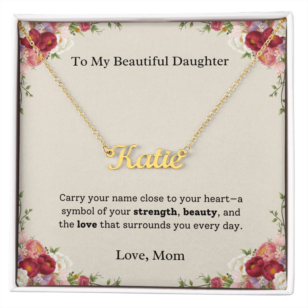 Personalized Name Necklace With Message Card