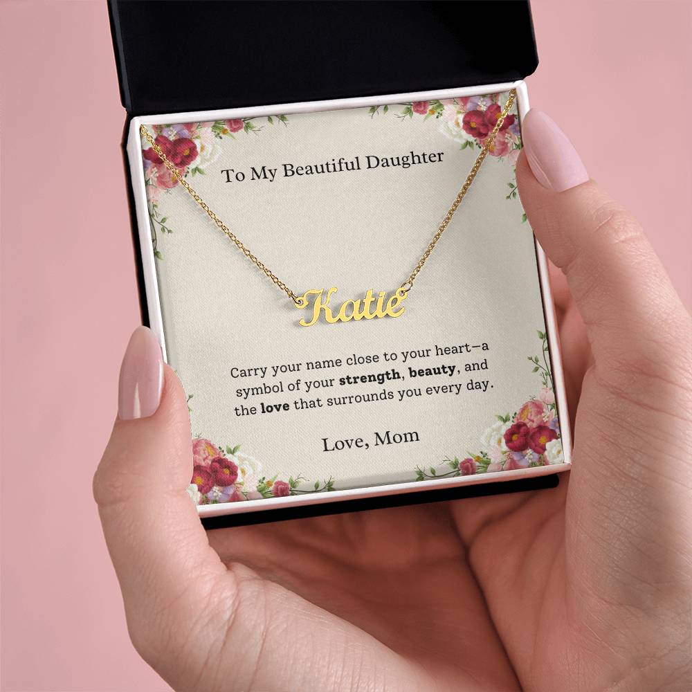 Personalized Name Necklace With Message Card