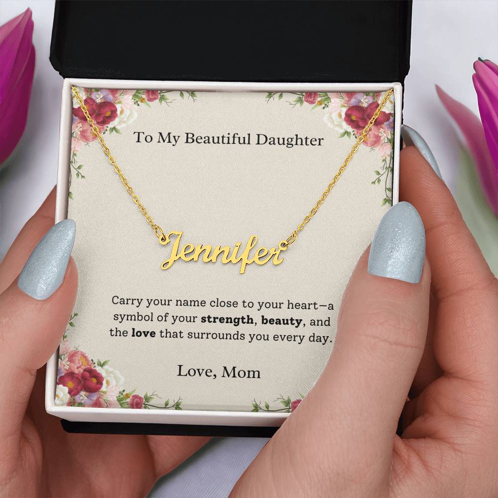 Personalized Name Necklace With Message Card