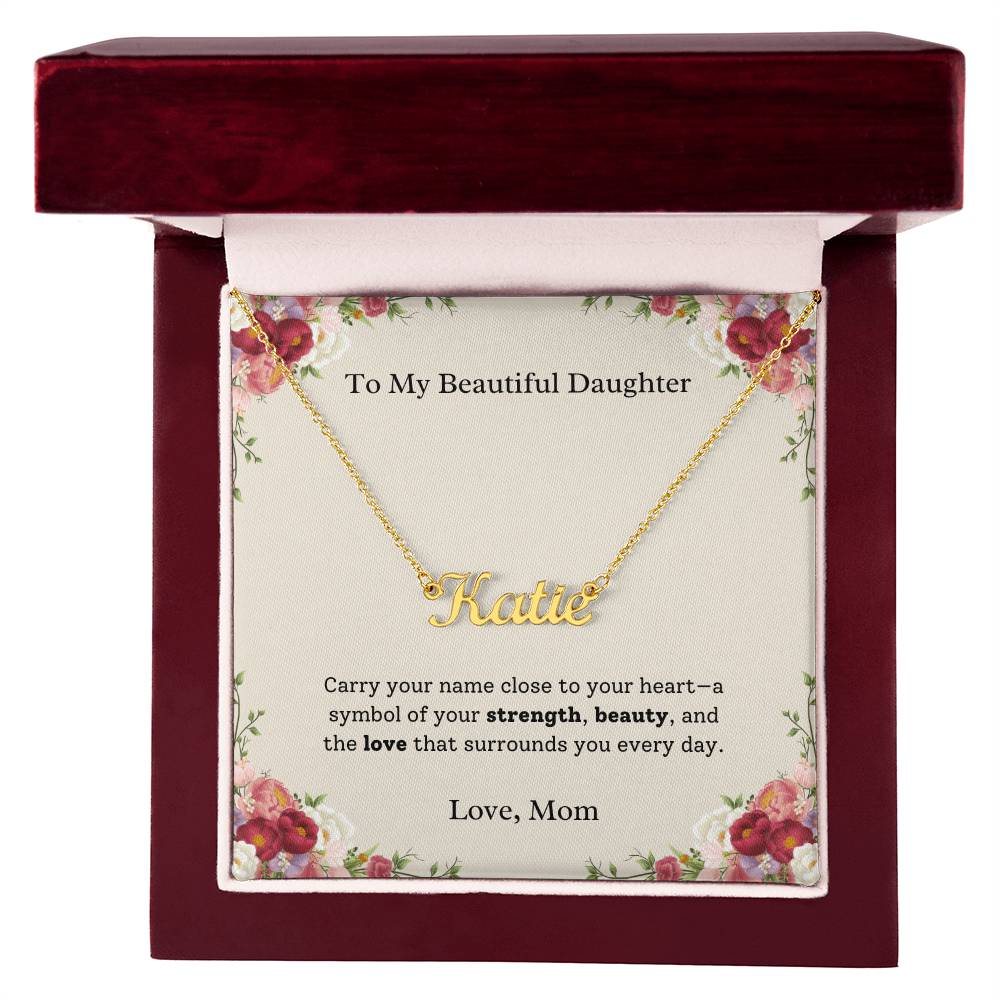 Personalized Name Necklace With Message Card