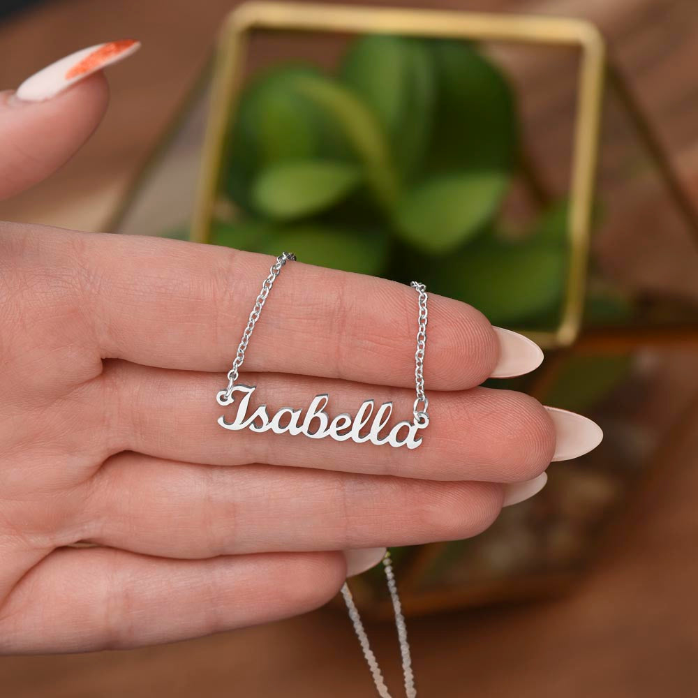 Custom Name Necklace Personalized Polished Stainless Steel or 18K Gold Finish Adjustable Jewelry Gift for Women