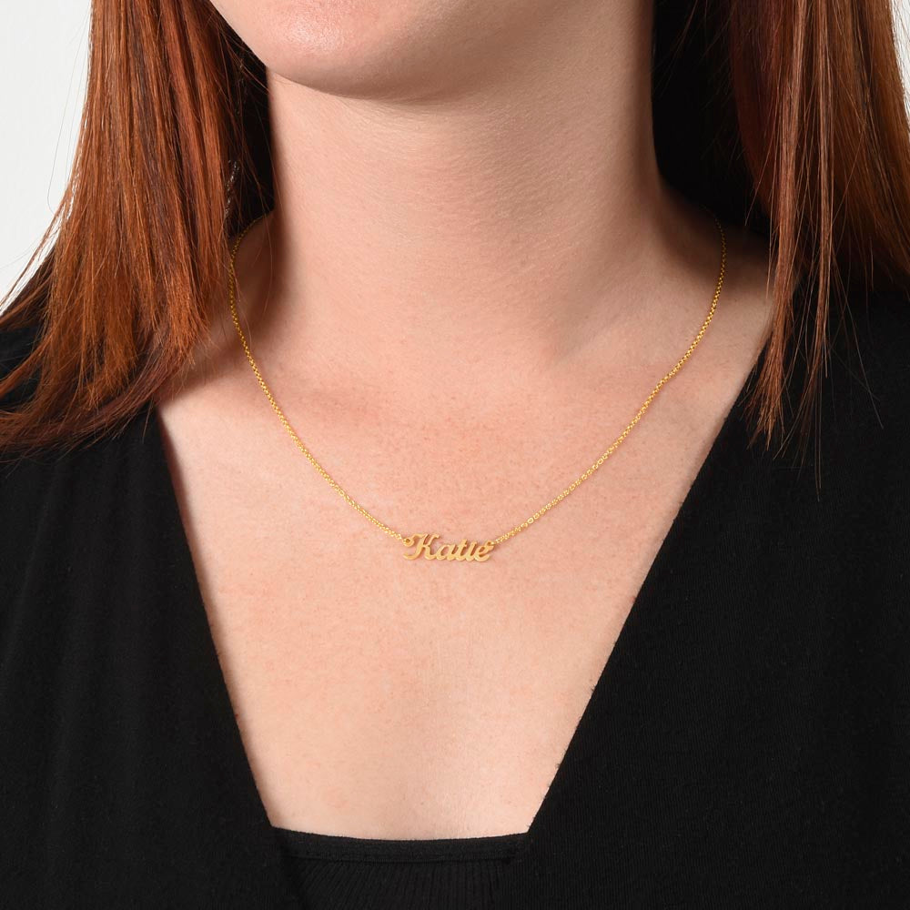 Custom Name Necklace Personalized Polished Stainless Steel or 18K Gold Finish Adjustable Jewelry Gift for Women