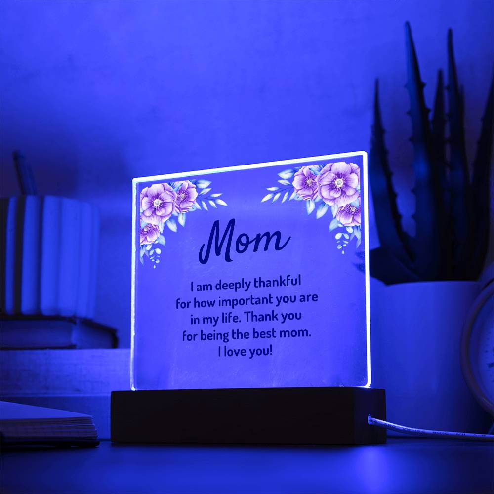 Acrylic Square - Mom, thank you for being the best mom