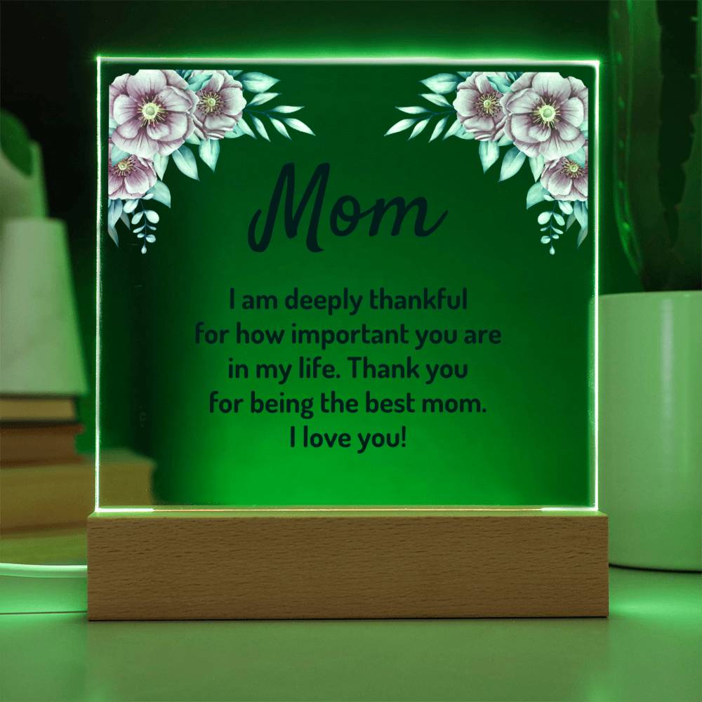 Acrylic Square - Mom, thank you for being the best mom