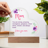 Acrylic Heart - Mom, you are always loved