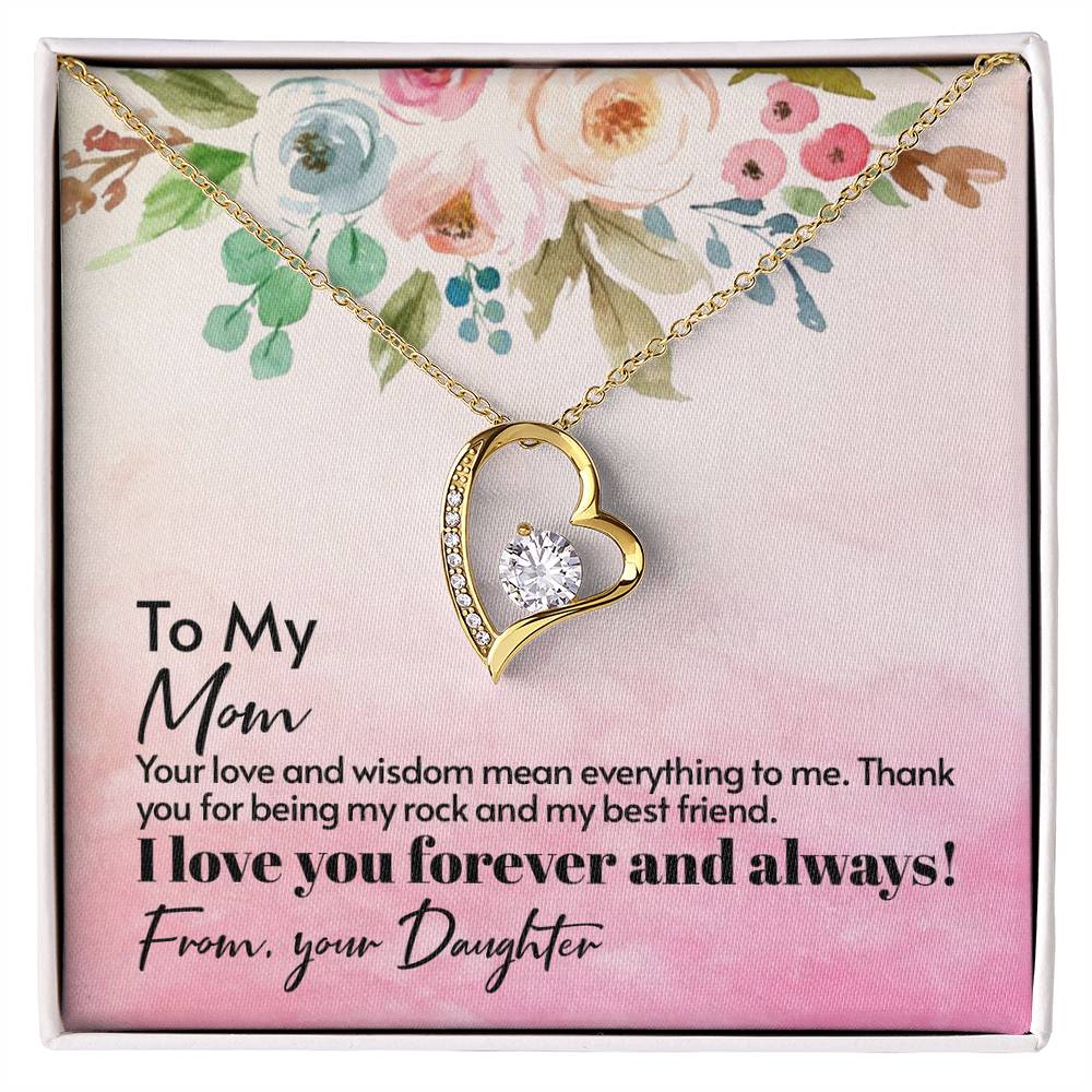 Your Love And Wisdom Mean Everything  Gift Necklace With Message Card - For Mom's Birthday or Any Occasion - From Daughter