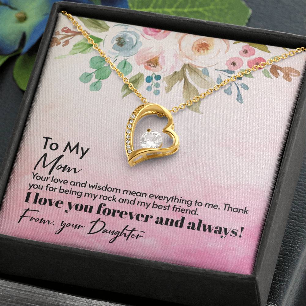 Your Love And Wisdom Mean Everything  Gift Necklace With Message Card - For Mom's Birthday or Any Occasion - From Daughter